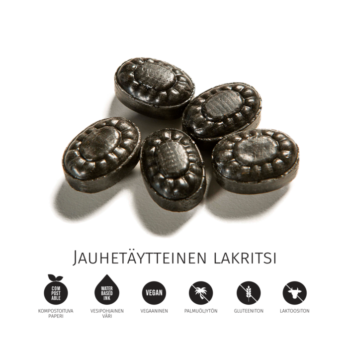 Jauhetäytteinen lakritsi