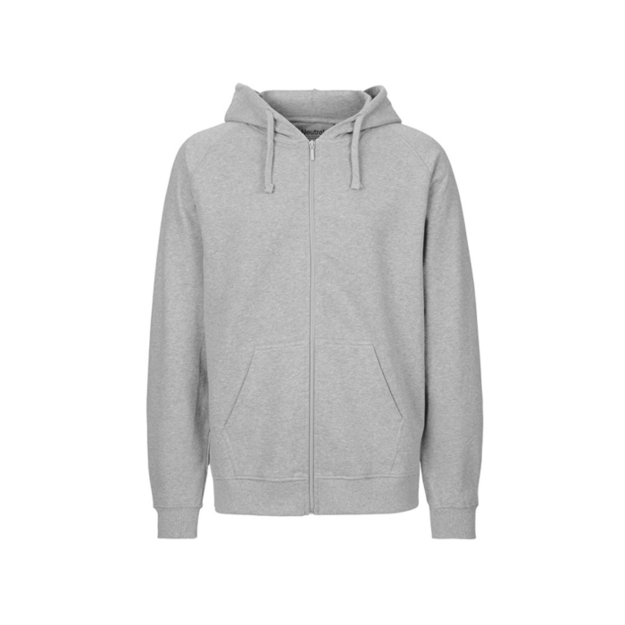 Neutral – Miesten Zip Hoodie meleerattu vaaleanharmaa