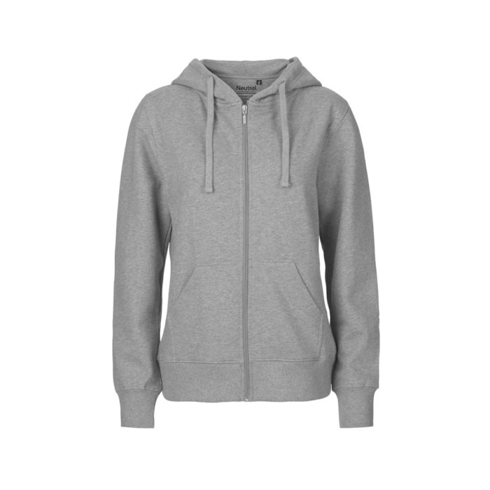 Neutral – Naisten Zip Hoodie meleerattu vaaleanharmaa