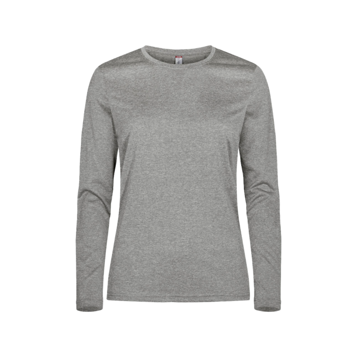 Clique Basic Active-T L/S naisten pitkähihainen t-paita meleerattu harmaa