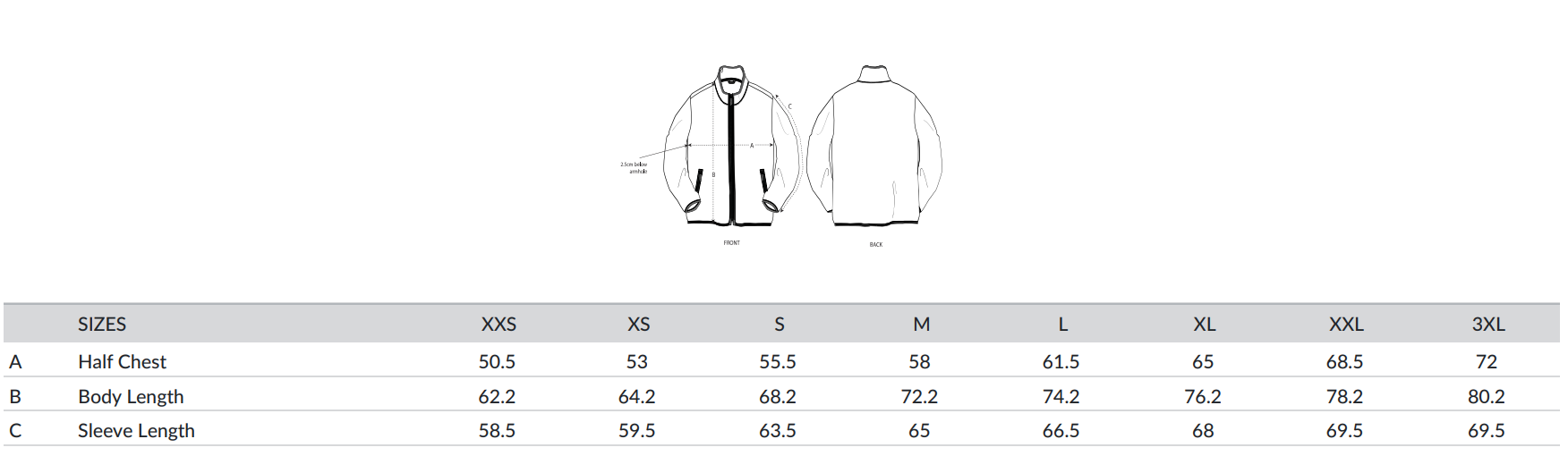 Stanley/Stella Outsider unisex sherpa takki kokotaulukko