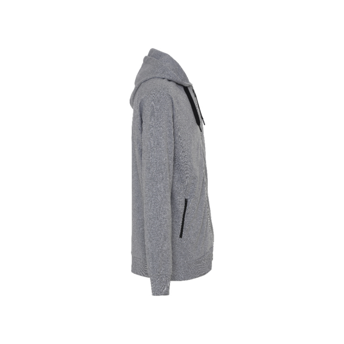 LabelFree ST728 Sport unisex vetoketjullinen huppari meleerattu harmaa sivusta