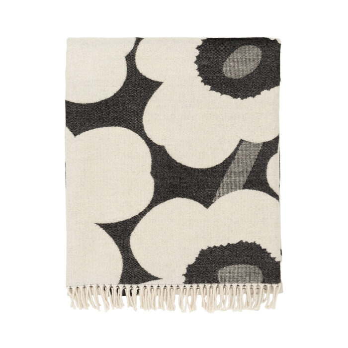 Marimekko Unikko huopa mustavalkoinen